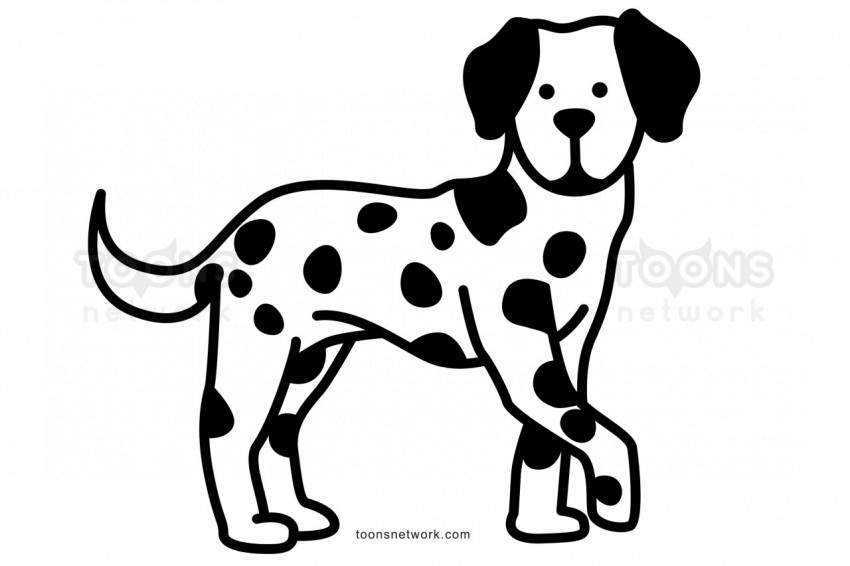 Line Drawing of a Dalmatian Dog for Kids, Dog Drawing Ideas #33