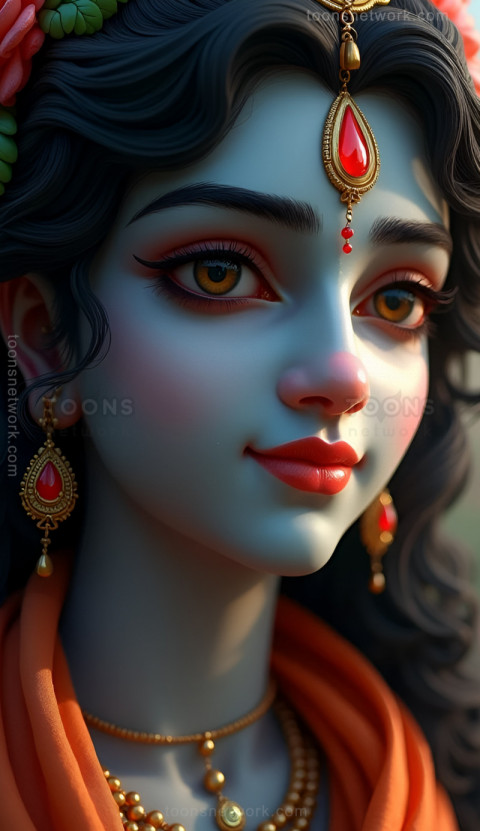 Beutiful Shree Krishna Closeup Face, Download Krishna Wallpaper #7