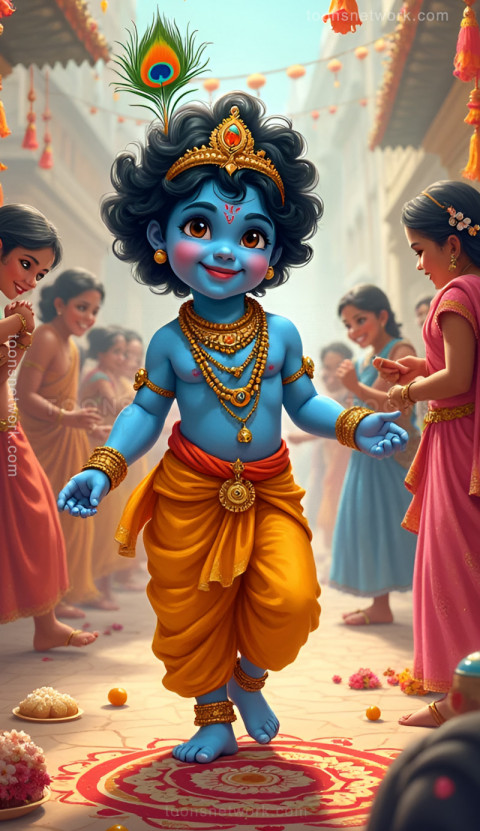 Cute Krishna in Janmashtami Festival, Download Krishna Wallpaper #15