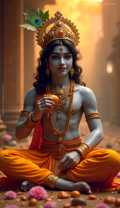 Lord Krishna is enjoying the Sweets, Download Krishna Wallpaper #31