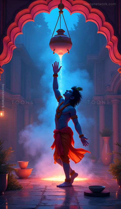 Lord Krishna at breaking Dahi Handi, Download Krishna Wallpaper #54