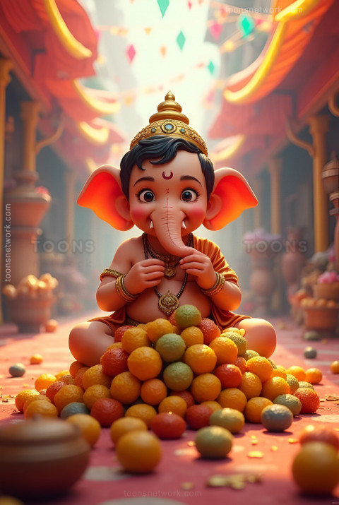 Little Ganesh Eating Laddus, Download Ganesh Images #1