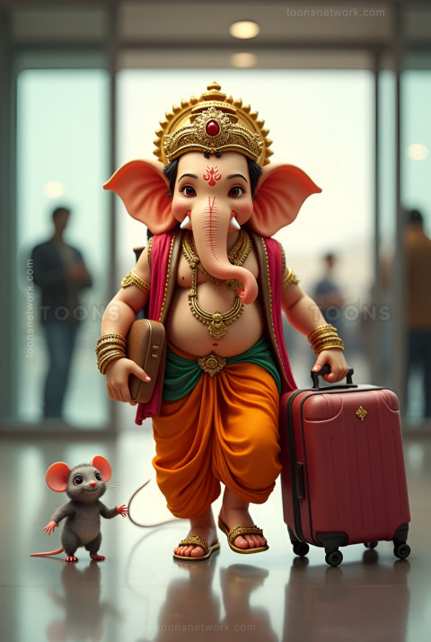 Little Ganesha and Mouse is coming, Download Ganesh Images #6