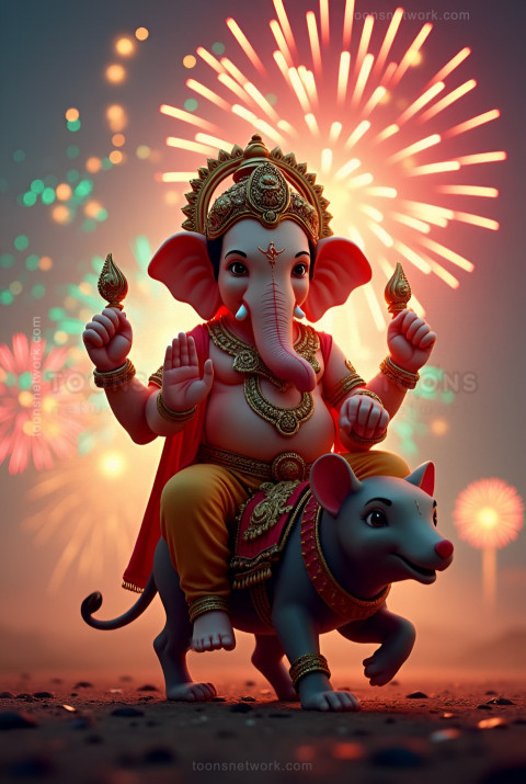 Lord Ganesha riding his Mushak, Download Ganesh Images #8