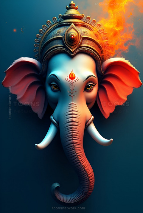 3d Abstract Ganesha Face Portrait, Download Ganesh Images #35