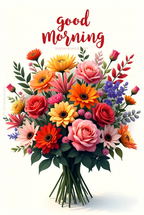 Bouquet of different Flowers, Download Good Morning Images #1