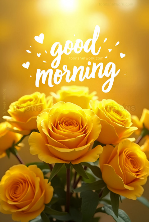 Yellow Roses and Lots of love, Download Good Morning Images #16