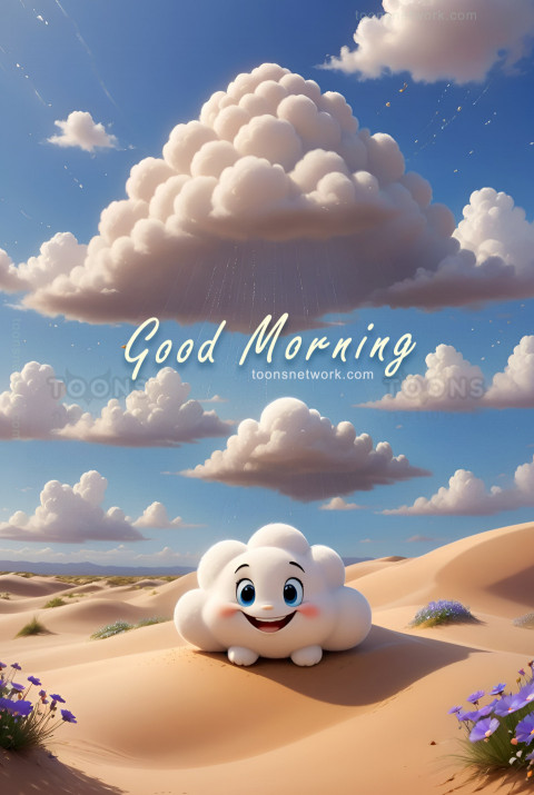 Cute Little Cloud in the Morning Desert, Download Good Morning Images #40