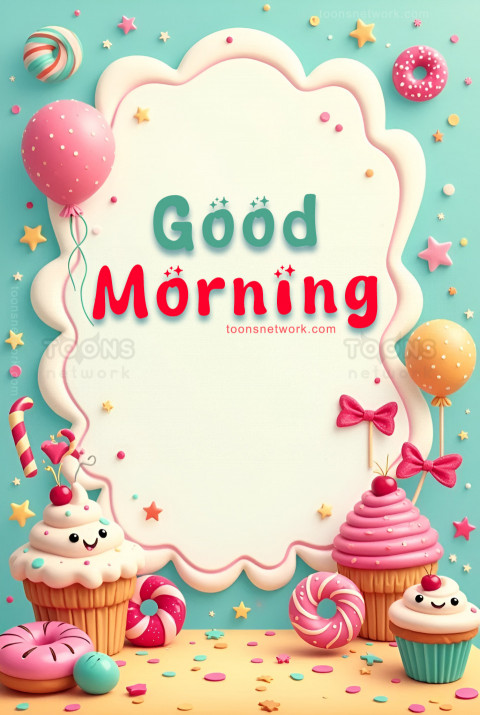 Morning Greeting Card of Candy Land Theme, Download Good Morning Images #48