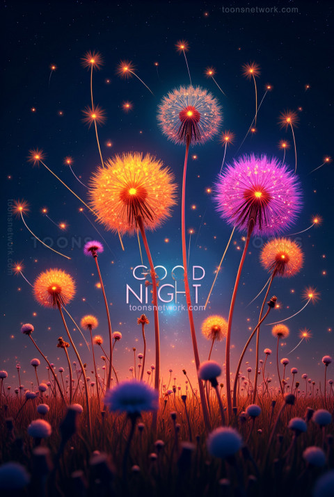 Dandelions Look Like Colorful Fireworks, Download Good Night Images #15