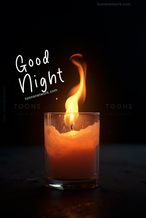 A Glass Candle Burns at Night, Download Good Night Images #17