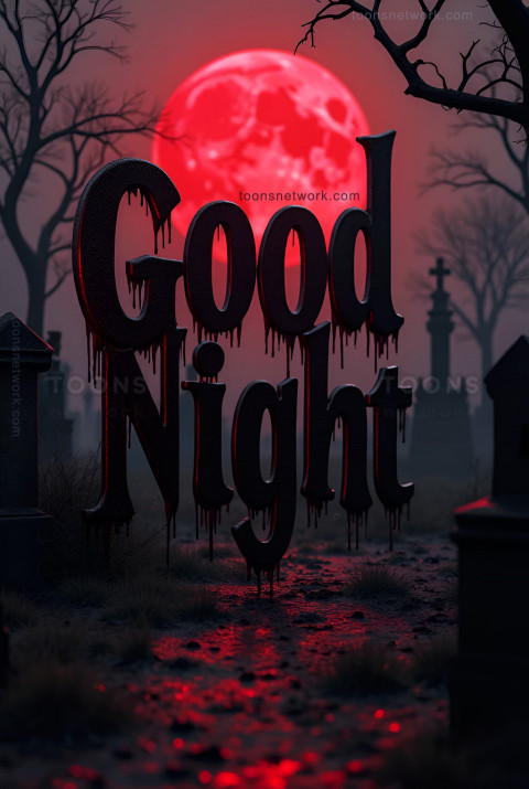 Dark Graveyard and Red Moonlight, Download Good Night Images #26