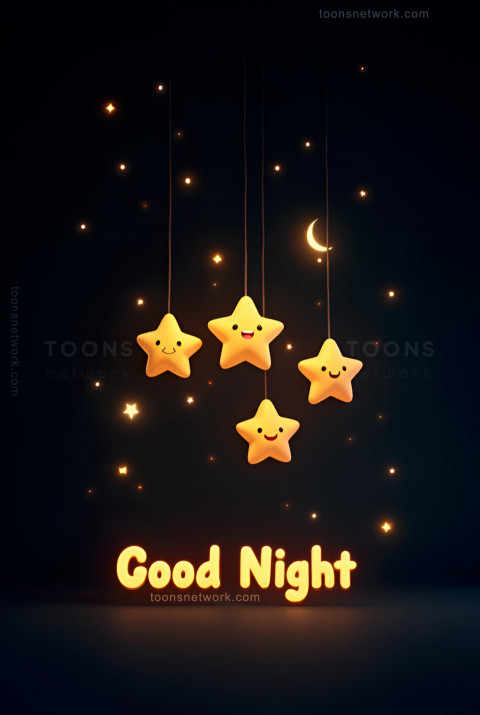 Four Stars Smile in the Night Sky, Download Good Night Images #27