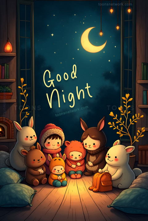 Good Night Flyer Card, Bunny, Kids, Download Good Night Images #28