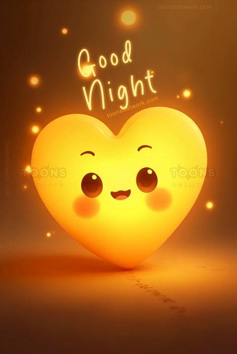 Lumi Golden Heart Shaped Lights at Night, Download Good Night Images #33