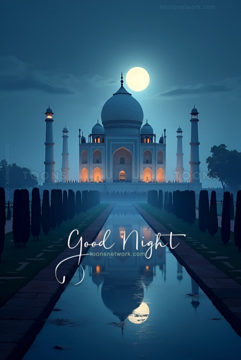 Full Moon Night View of Taj Mahal, Download Good Night Images #44