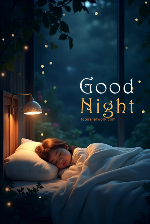 A Boy Sleeps in a Bed at Night, Jungle, Download Good Night Images #48