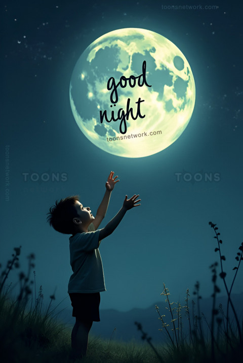 A Boy is Trying to Catch the Moon, Download Good Night Images #54