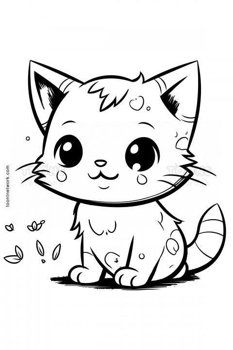 Clip Art style Pencil Drawing of a Kitten, Cat Drawing Ideas #13