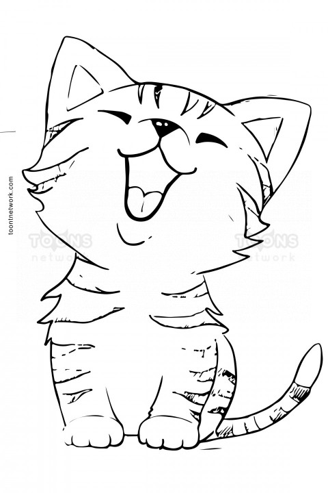 Clip Art style Pencil Drawing of a Sweet Kitten, Cat Drawing Ideas #23