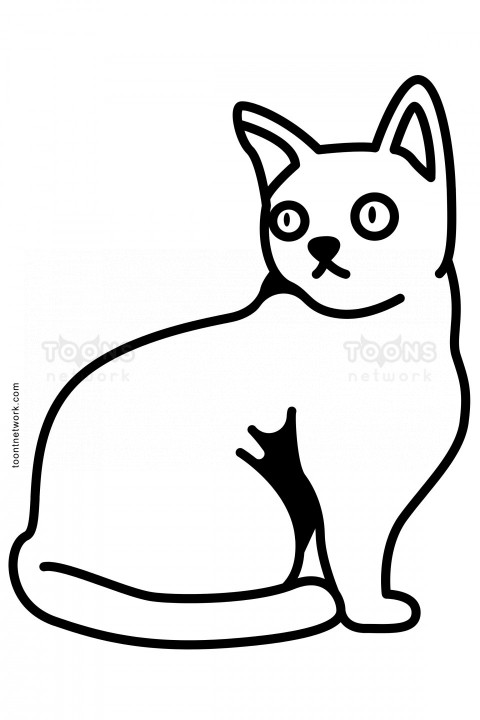 Very easy sitting Cat drawing for kids, Cat Drawing Ideas #27