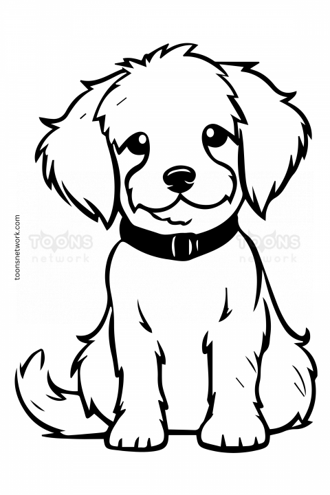 Clip Art style easy Pencil line Drawing of a Dog, Dog Drawing Ideas #2