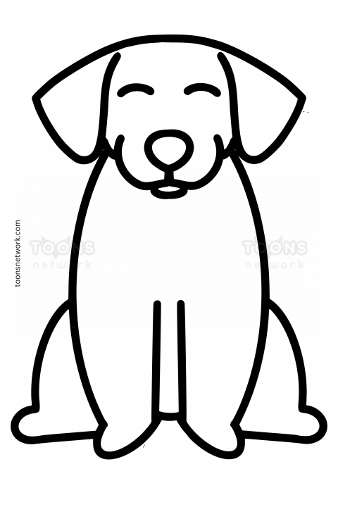 Very Easy Pencil line Drawing of a sitting Dog, Dog Drawing Ideas #9