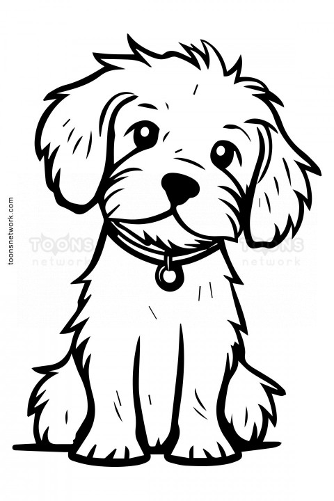 Clip Art style easy Drawing of a Dog for Kids, Dog Drawing Ideas #22