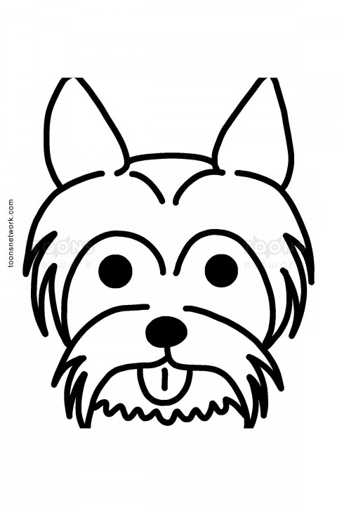 Clip Art style easy Drawing of a Dog Face for Kids, Dog Drawing Ideas #23