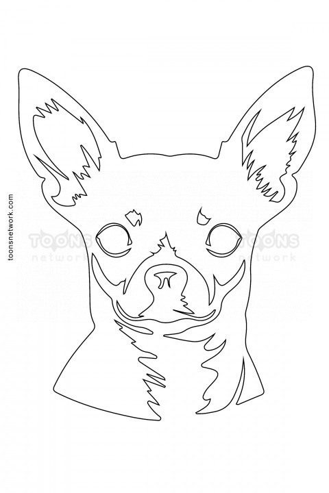 Pencil line Drawing of a Chihuahua Dog Face, Dog Drawing Ideas #27