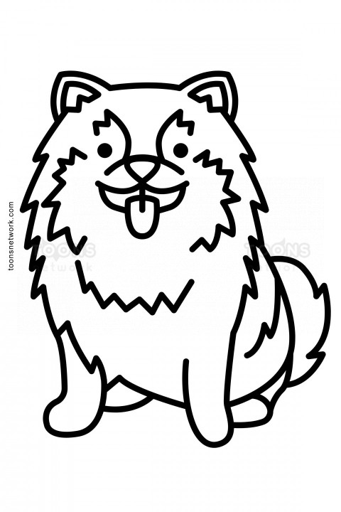 Easy Pencil Line Drawing of a Spitz Dog for Kids, Dog Drawing Ideas #28