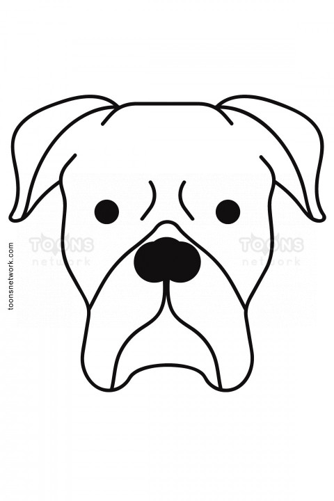 Pencil line Drawing of a Boxer Dog Face for Kids, Dog Drawing Ideas #29