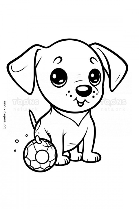 Line Drawing of a Sitting Puppy for Kids, Dog Drawing Ideas #43