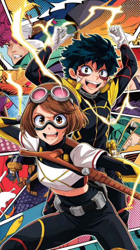 Download Anime My Hero Academia Uraraka and Deku Wallpaper #8