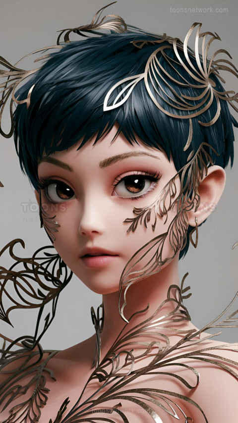 Free Abstract Girl with Pixie Haircut Wallpaper #33