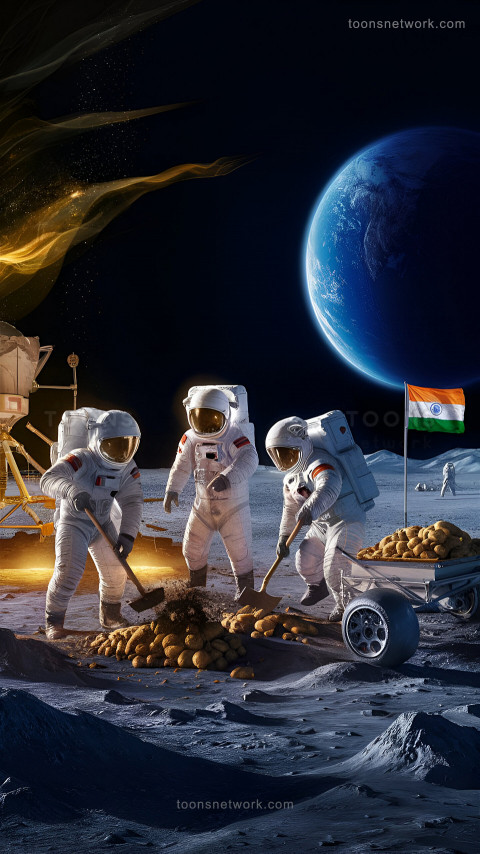 Astronauts are Digging Potatoes on the Moon, Download Funny Wallpapers #3