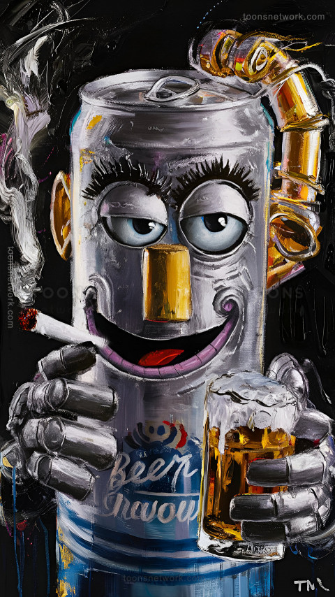 Abstract Beer Can and Bender Flexor Robot from Futurama, Download Funny Wallpapers #13