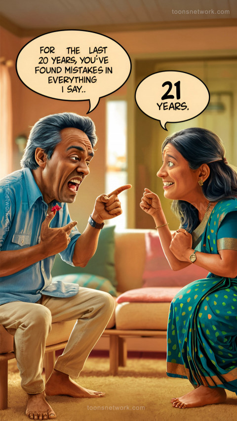 Humorous Moment Between a Middle Aged Indian Man and Woman, Download Funny Wallpapers #29