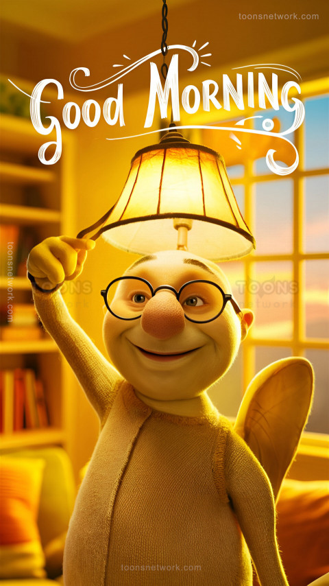 A Pixar Style Round Nosed, Lampshade Man Says Good Morning, Download Funny Wallpapers #43