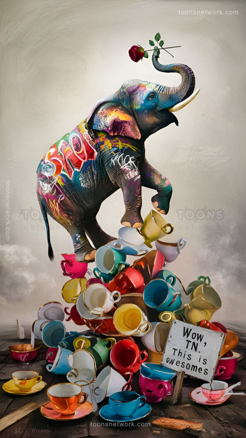 An Elephant is Showing Delicate Balance, Download Funny Wallpapers #48