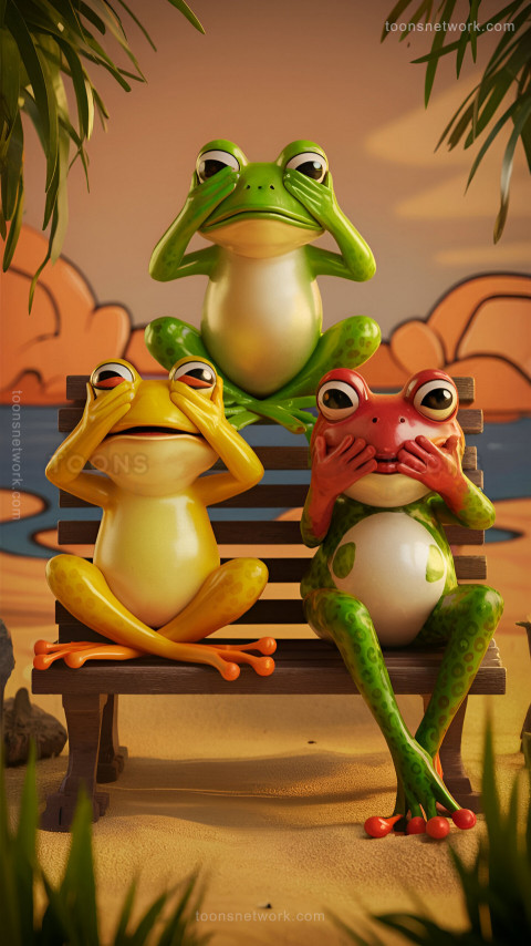 3 Funny Frog, each Symbolizing a Different Principles, Download Funny Wallpapers #57