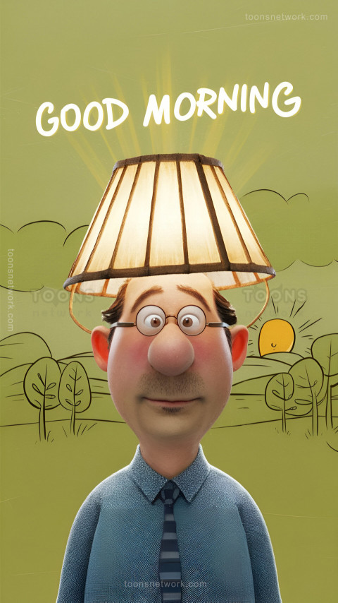 The Pixar style Lampshade Man is Stunned, Good Morning, Download Funny Wallpapers #64