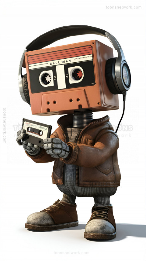 Robotic Walkman Love for Vintage Audio Technology, Download Funny Wallpapers 75