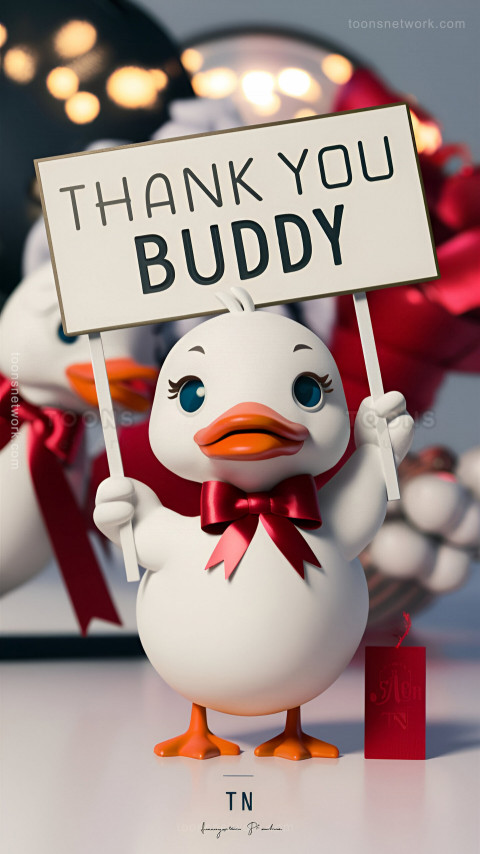 Cute White Duck Saying THANK YOU, Download Funny Wallpapers #100