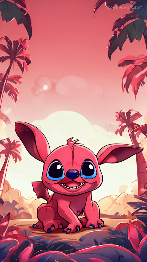 Cute Stitch in the middle of a Jungle, Download Stitch Wallpaper #17