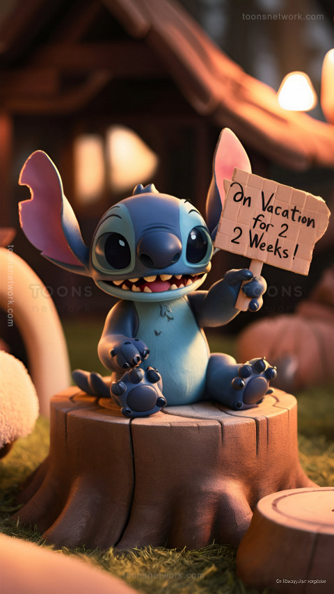 Cute Stitch going on Vacation for 2 weeks, Download Stitch Wallpaper #19