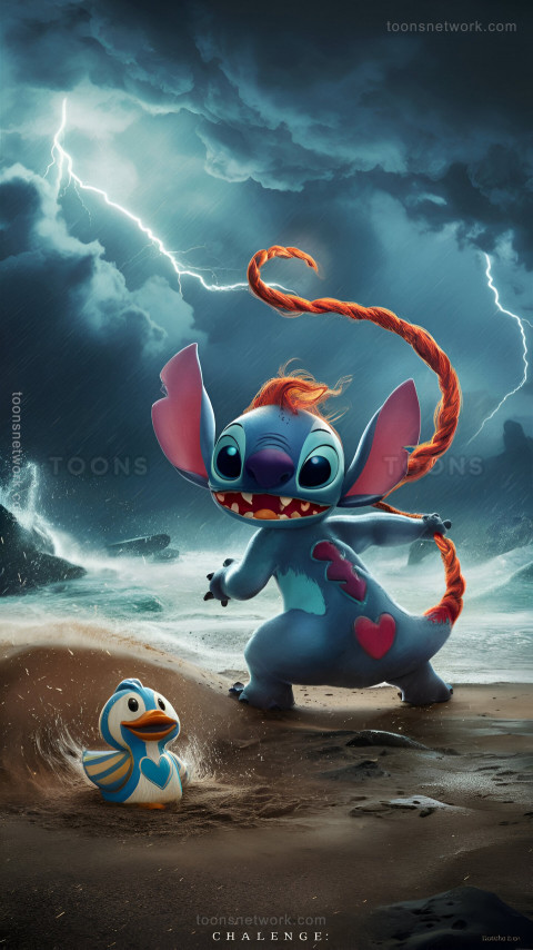 Cute Stitch with fiery Red Hair, Download Stitch Wallpaper #21