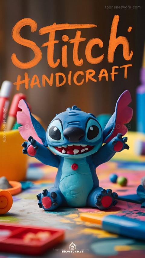 Cute Stitch is Playing with Handicrafts, Download Stitch Wallpaper #41