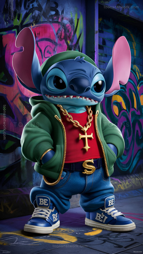 Cute Stitch, a Cool and Confident Hip Hop Icon, Download Stitch Wallpaper #50