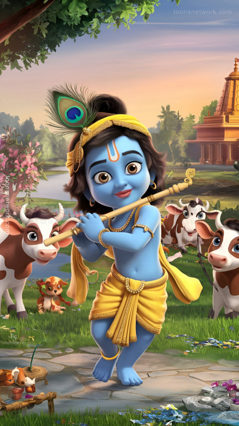 Little Krishna and a Flute, Download Krishna Wallpaper #10